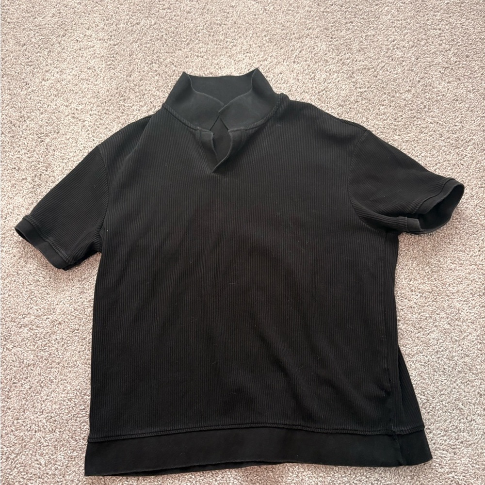 Zara Black and Cream Ribbed Polo Tops - Picture 11 of 11